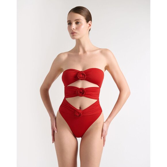 La Reveche Vesna One Piece in Red Large New Womens Cut out Swimsuit - Picture 11 of 12
